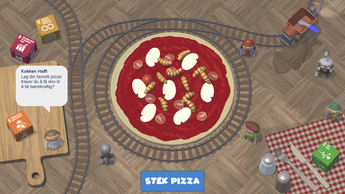Pizzatoget er et spill utviklet av Vitenparken for å sette fokus på matproduksjonens klimaavtrykk.